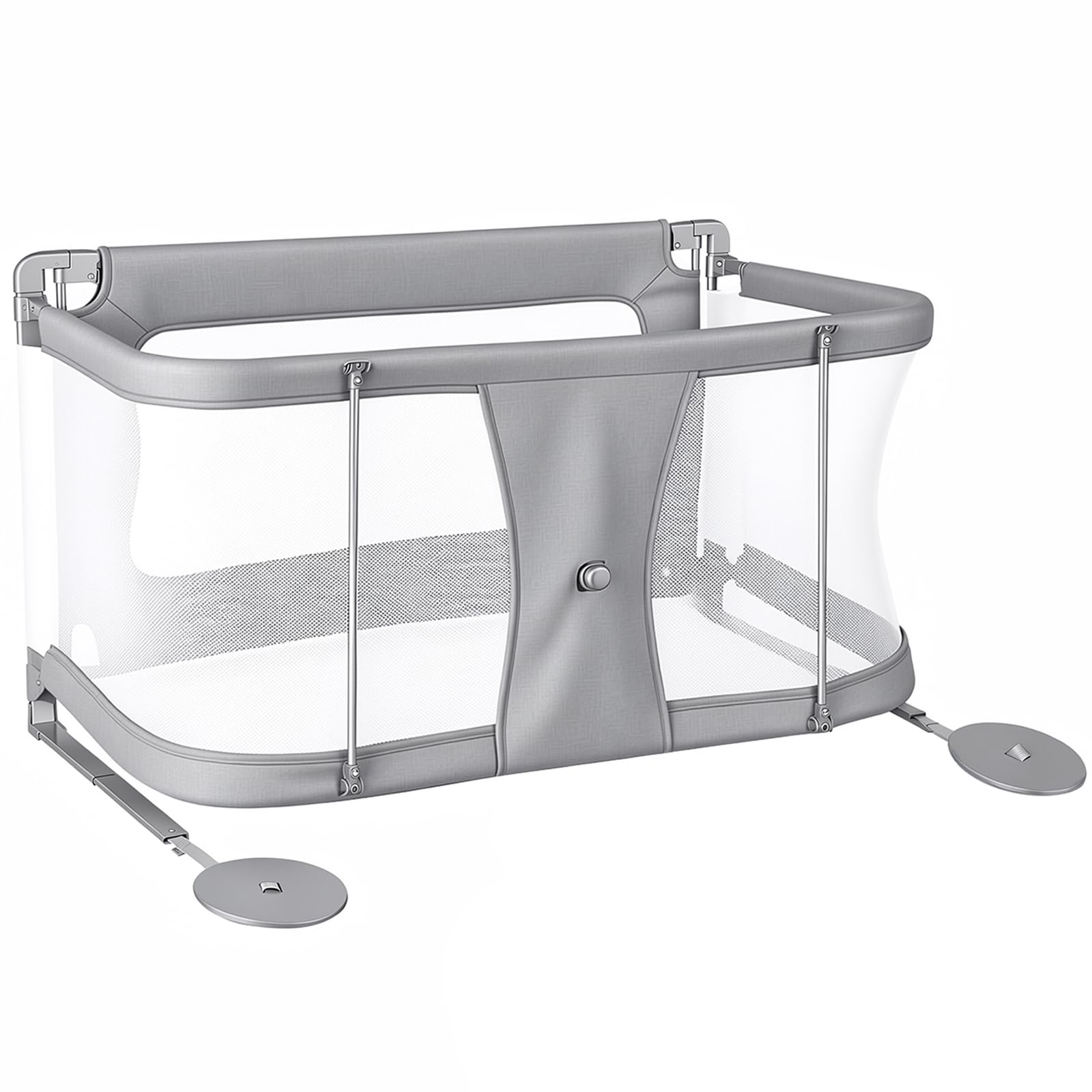 Veptorum 3-in-1 Baby-Beistellbett, höhenverstellbares tragbares Seitenbett mit atmungsaktiven Mesh-Fenstern, Stabiler und waschbarem weichem Innenbezug, ideal für Säuglinge