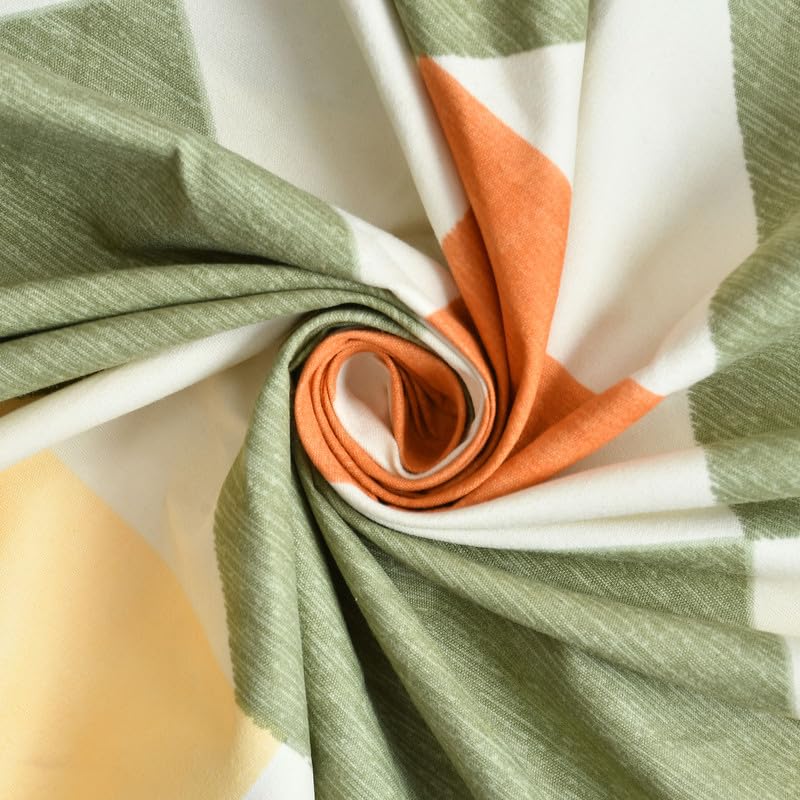 Image of NHD HOME Pure Cotton 180 To 220 Tc Floral Flat Single Bedsheets For Summer Breathable|Wrinklefree|Longlastic Super Soft (Size-60 X 90 Inch) With 1 Pillow Covers (Size-17 X 27 Inches,Green&Beige)