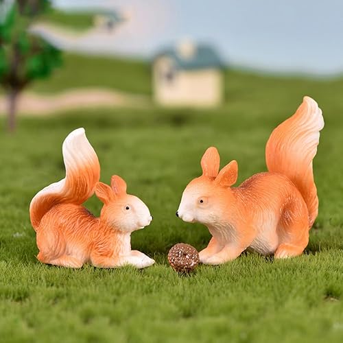 Miniatura 3 de GANAZONO 32 piezas de adornos de ardilla pequeña, mini accesorios, figuras en miniatura, decoración de plantas para macetas, adorno de animales de