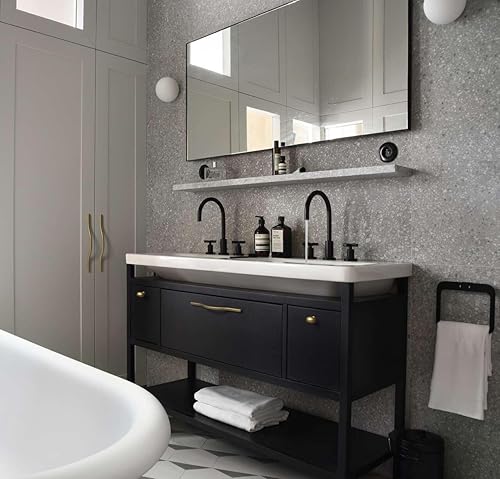 Miniatura 4 de Goo-Ki Tiradores de gabinete de latón antiguo de perfil bajo, centros de doble agujero (6.3 pulgadas7.6 pulgadas), manija de aleación de zinc para