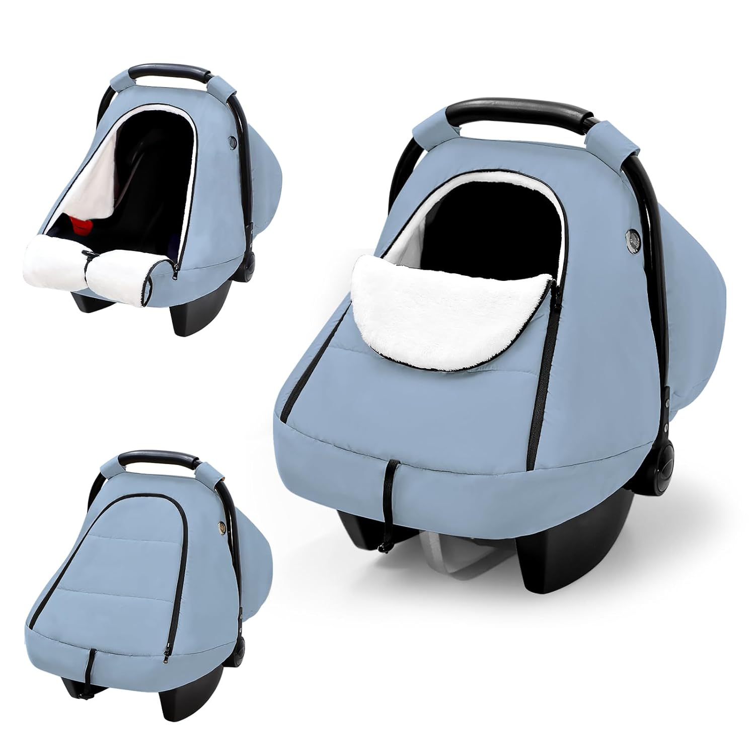 SWESEN Winter Car Seat Covers for Babies, Cozy & Warm Cover, Infant Car Seat Canopy Water Resistant, Universal Cold Weather Shield, Blue SWESEN Winter Car Seat Covers for Babies, Cozy & Warm Cover, Infant Car Seat Canopy Water Resistant, Universal Cold Weather Shield, Blue