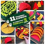 LUCON Schnüffelteppich für Hunde & Katzen 11 spannende Elemente mit PAWerful3 Robustes Intelligenzspielzeug XXL 100x60cm Spielzeug für alle Rassen Geschenkidee bunt