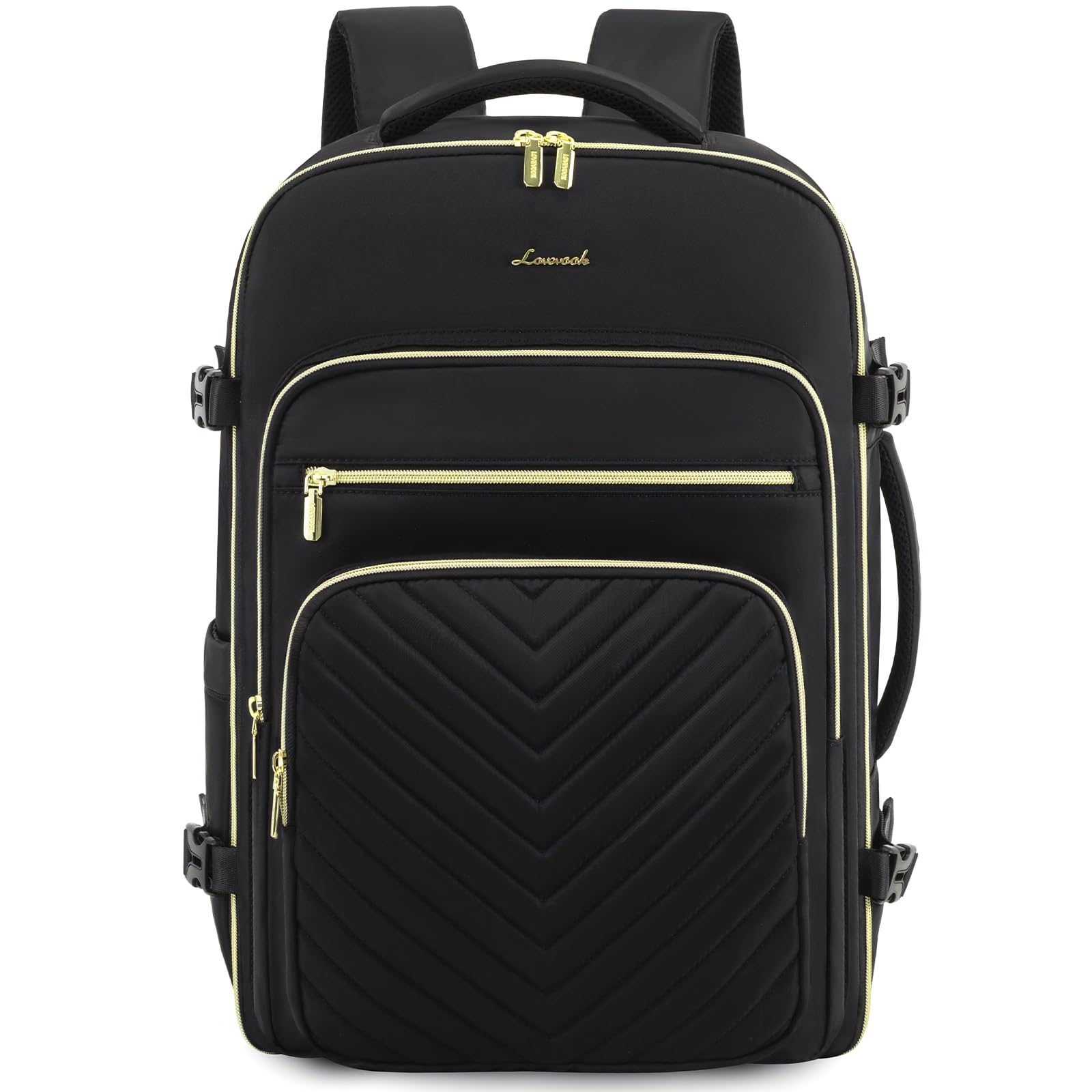 LOVEVOOK Zaino da Viaggio Aereo Bagaglio a Mano, Impermeabile Zaini Trolley Donna 50L Cabin Max per Ryanair Easyjet, Grande Zaino Porta PC 18 Pollici Valigia Borsa a Zainetto, Nero