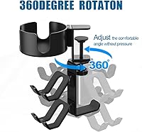 Vista 2 de Game Controller Holder - 360 Rotating Controller Headphone Holder,Clamp On Desk Organizer,Headset & Desk Mounts,3 in 1