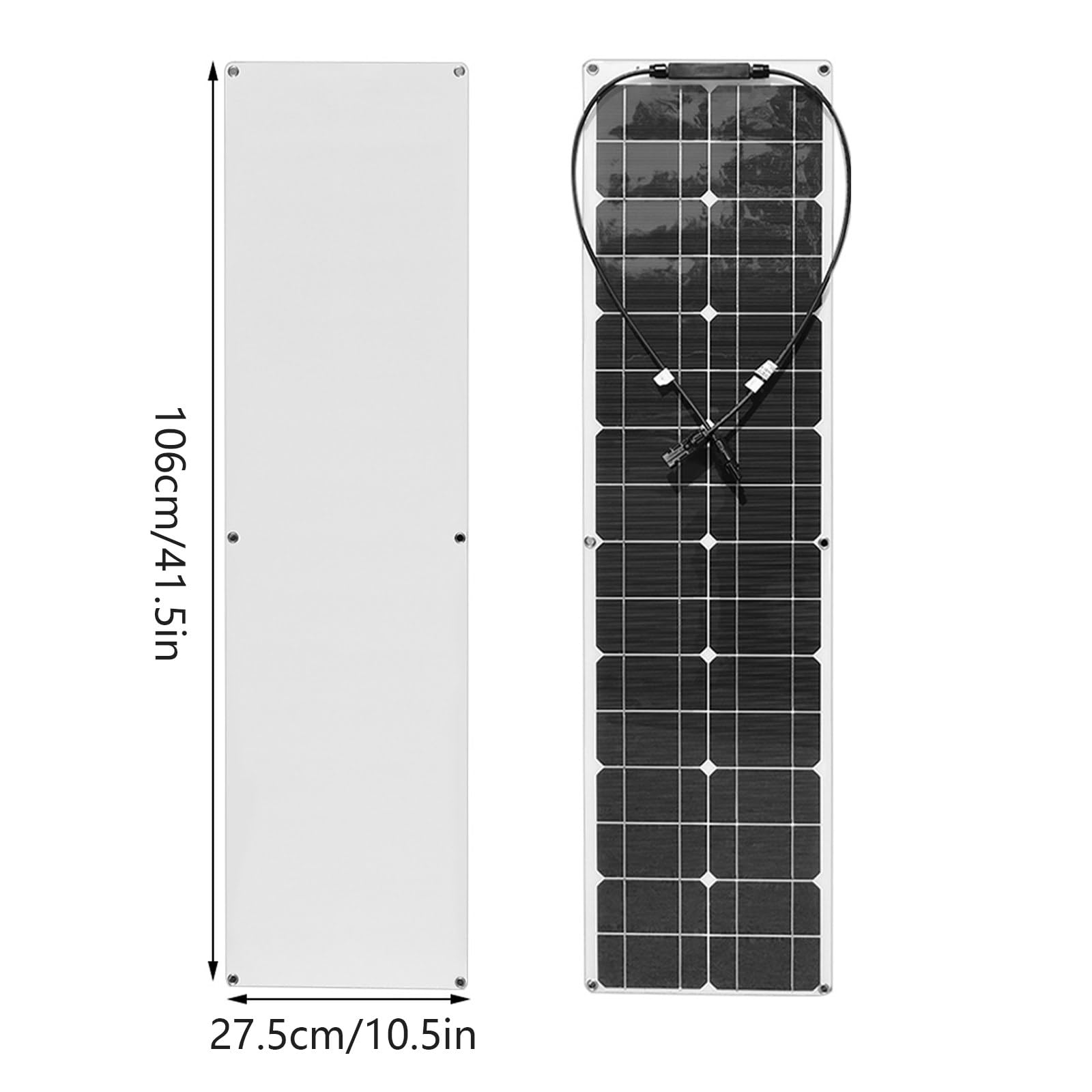 Aysolar 100w Placa Solar Flexible 2 * 50w Monocristalino Panel Solar Flexible Portátil para Baterías De 12v/24v Barcos RV Remolques Autocaravana Caravana