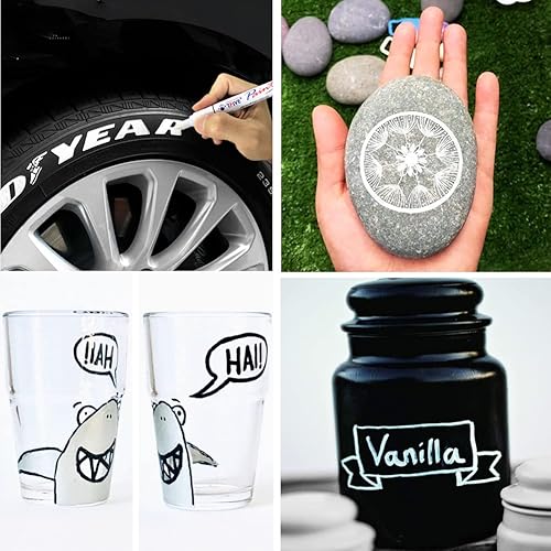 Miniatura 3 de Rotuladores permanentes de pintura verde, 2 unidades, a base de aceite, punta media, impermeable y de secado rápido, para oficina, proyectos de