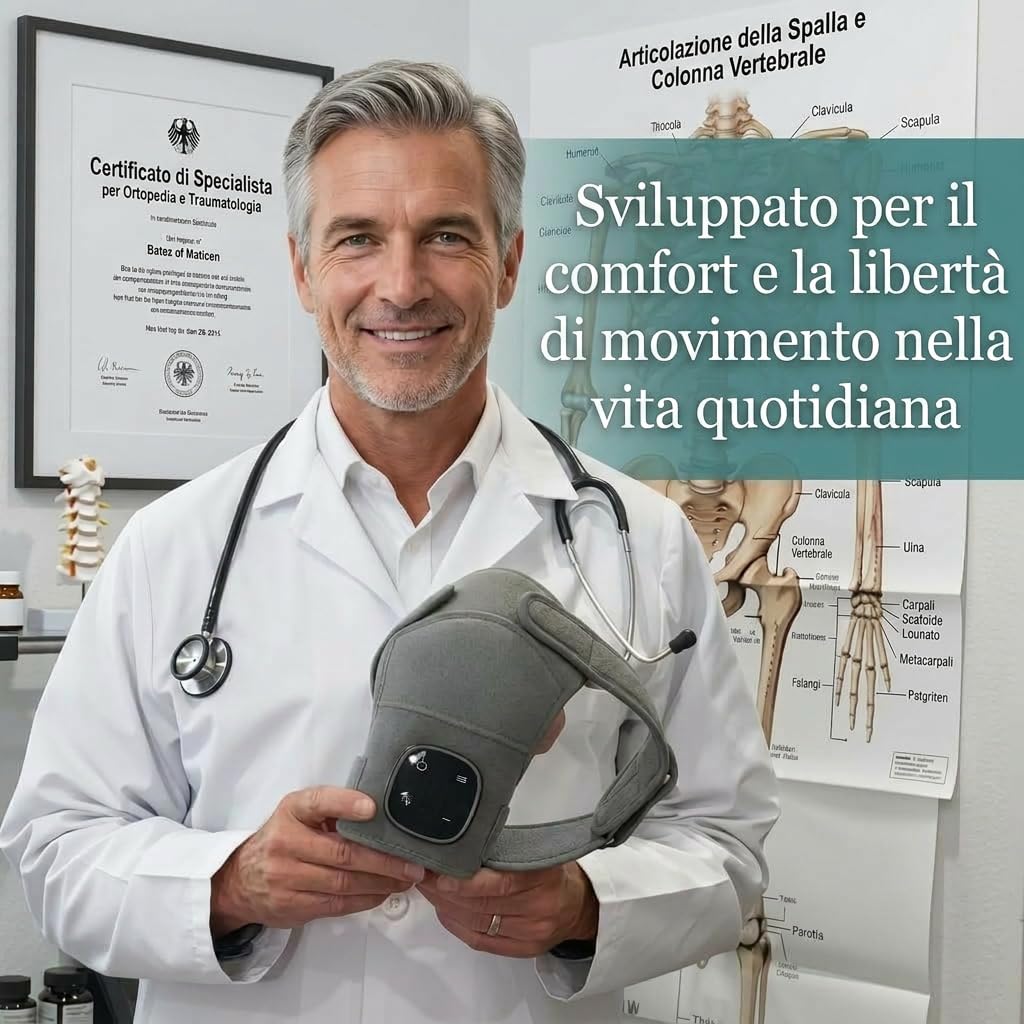 Hewelth Massaggiatore Per Spalle Triple Method – Massaggiatore Spalla Portatile Ricaricabile, Tutore Spalla con Vibrazione Calore e Compressione Aria per Casa e Ufficio (×1)