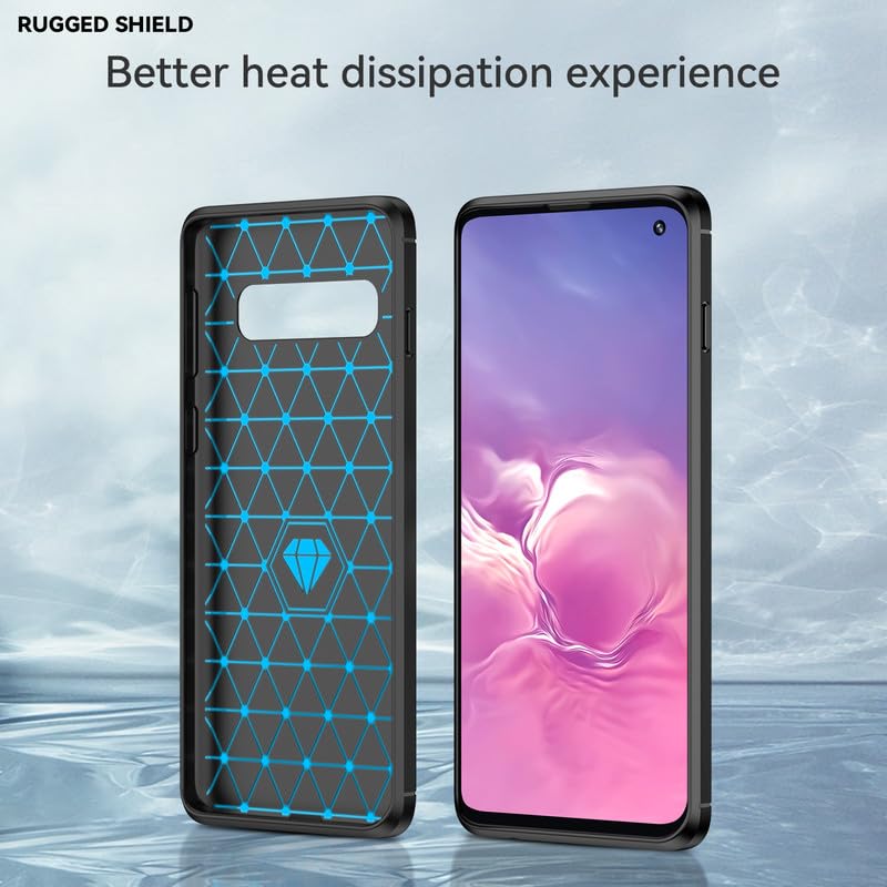 Image of Hybrid Carbon Fiber Back Case for Samsung Galaxy S10 Plus (Black)