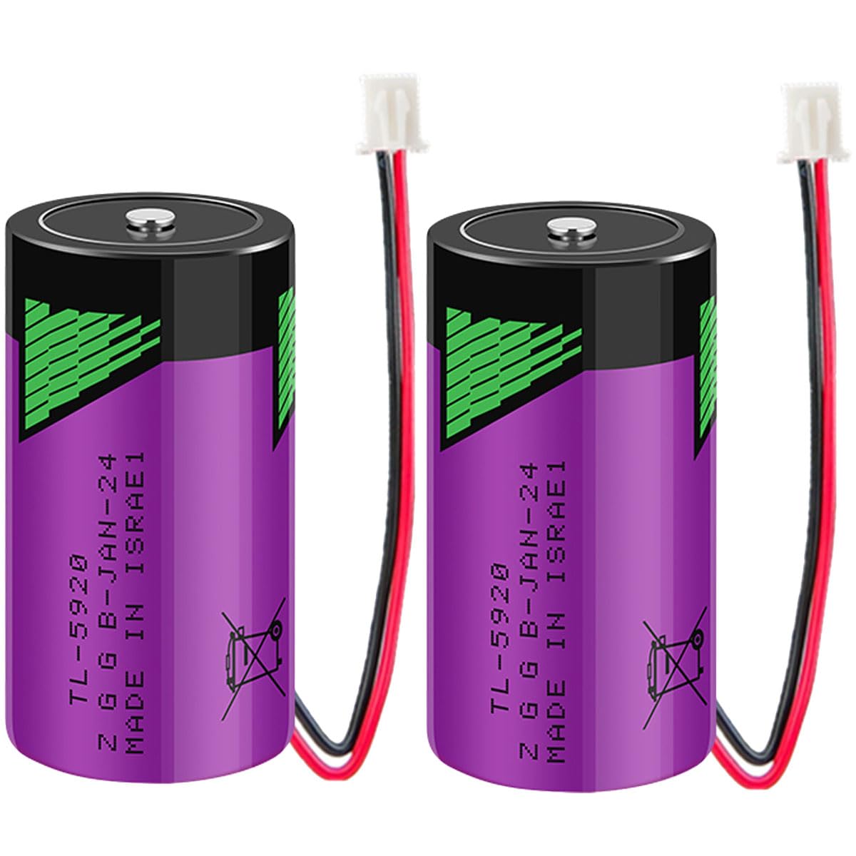 LINHUPAK (2-Pack) 3.6V TL-5920 8500mAh Lithium Battery Replacement for Tadiran iXtra Series C Non-Rechargeable Battery with White Plug
