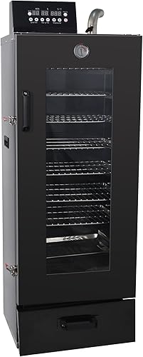 Miniatura 12 de CLIVIA Ahumador vertical eléctrico, horno digital de 9 capas para barbacoa al aire libre con temperatura ajustable y controlador de tiempo, cocción
