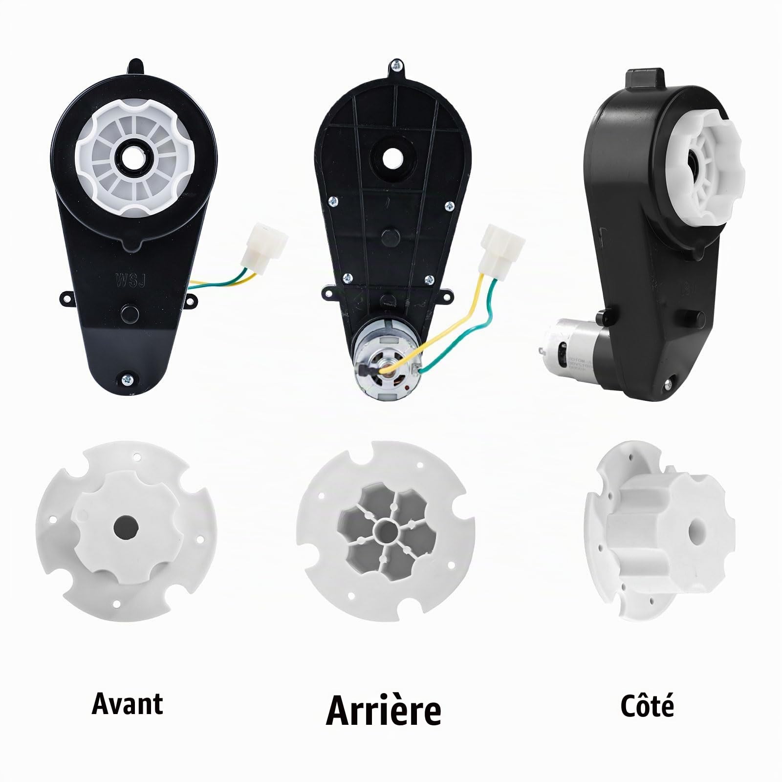 2pcs Boîte de Vitesse de Moteur Électrique, Kit de Mise à Niveau des Roues Motrices 24V 35000tr/min Boîte de Vitesses Électrique pour Moteur à Grande Vitesse RS550 pour Voiture Jouets