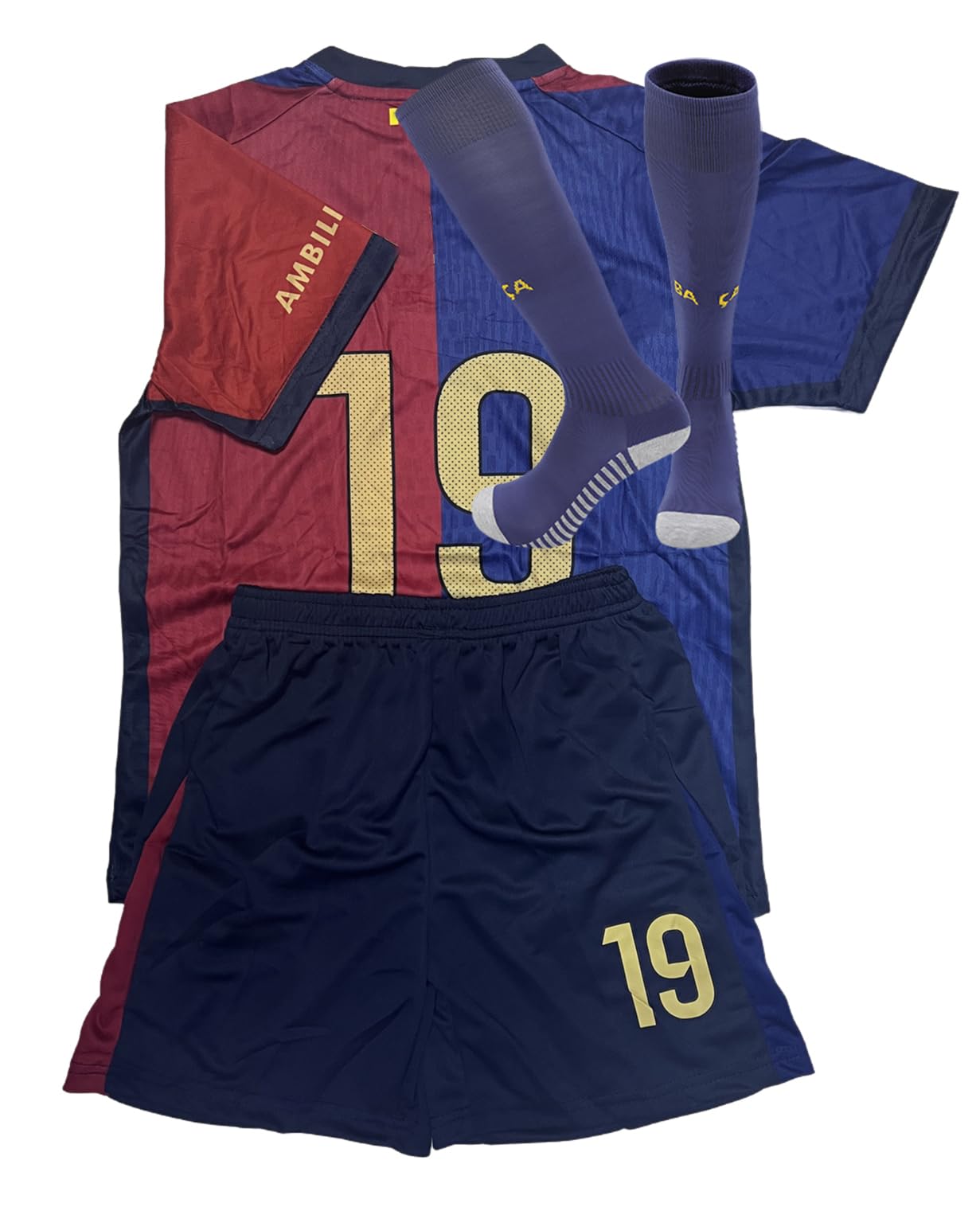 2024/2025#19 Football Soccer Jersey Shorts Socks Set for Kids Boys Girls Youth Sizes