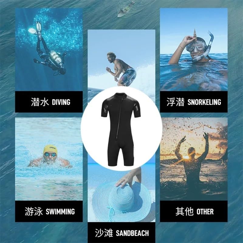 Combinaisons De PlongéE Muta da uomo a maniche corte 3 mm, con cerniera frontale, protezione solare, abbigliamento sub for surf, drifting
