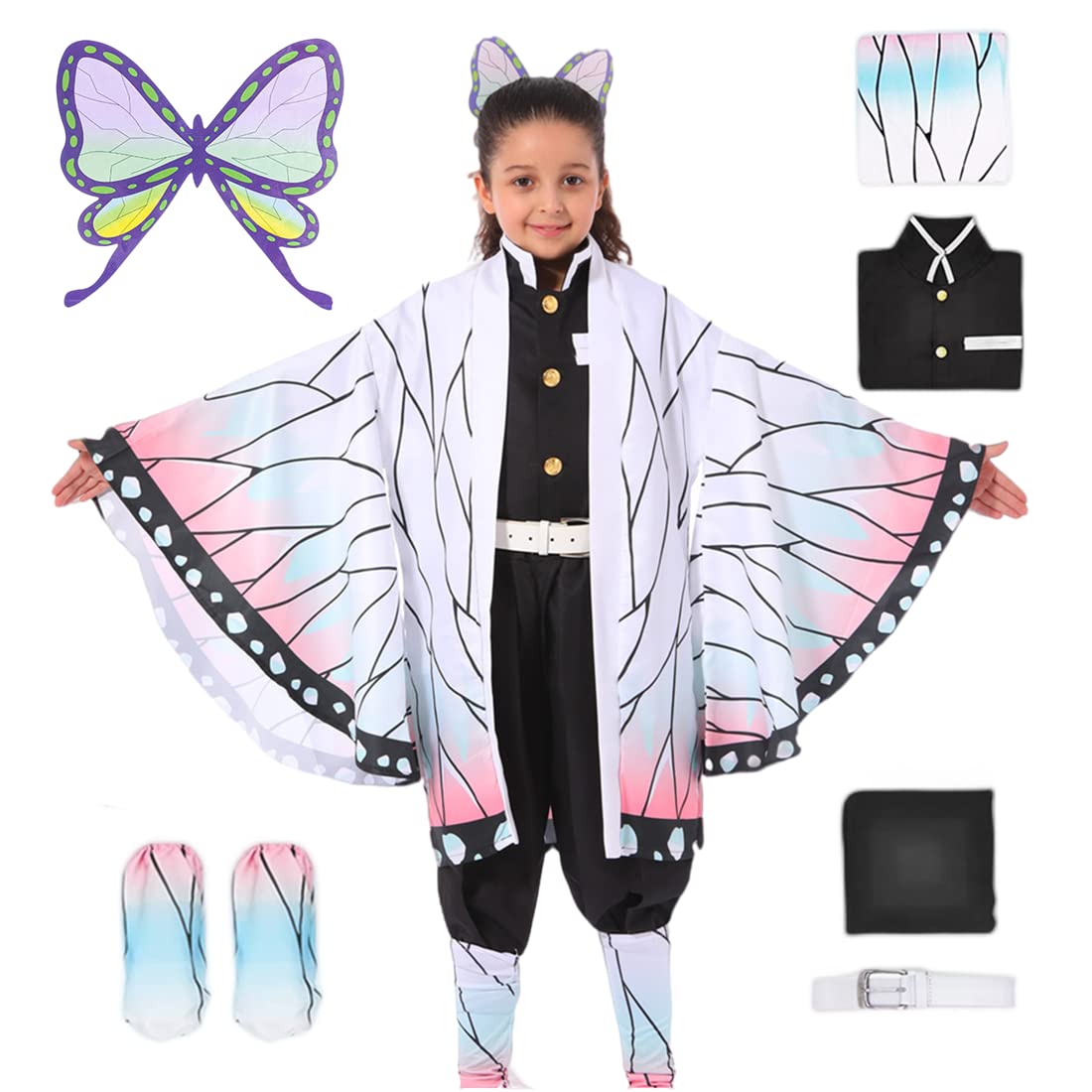 KynkycosKids Animes Kochou Outfits Halloween Cosplay Suits Cosplay Anime Cloak Costume kimono Christmas Uniform child