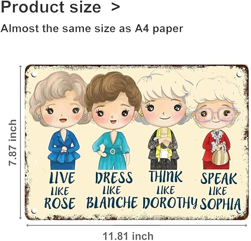 Miniatura 2 de Letrero de metal vintage con texto en inglés "Live Like Rose Dress Like Blanche Fashion Women Art Poster Retro Tin Sign for Home Bar Kitchen Pub