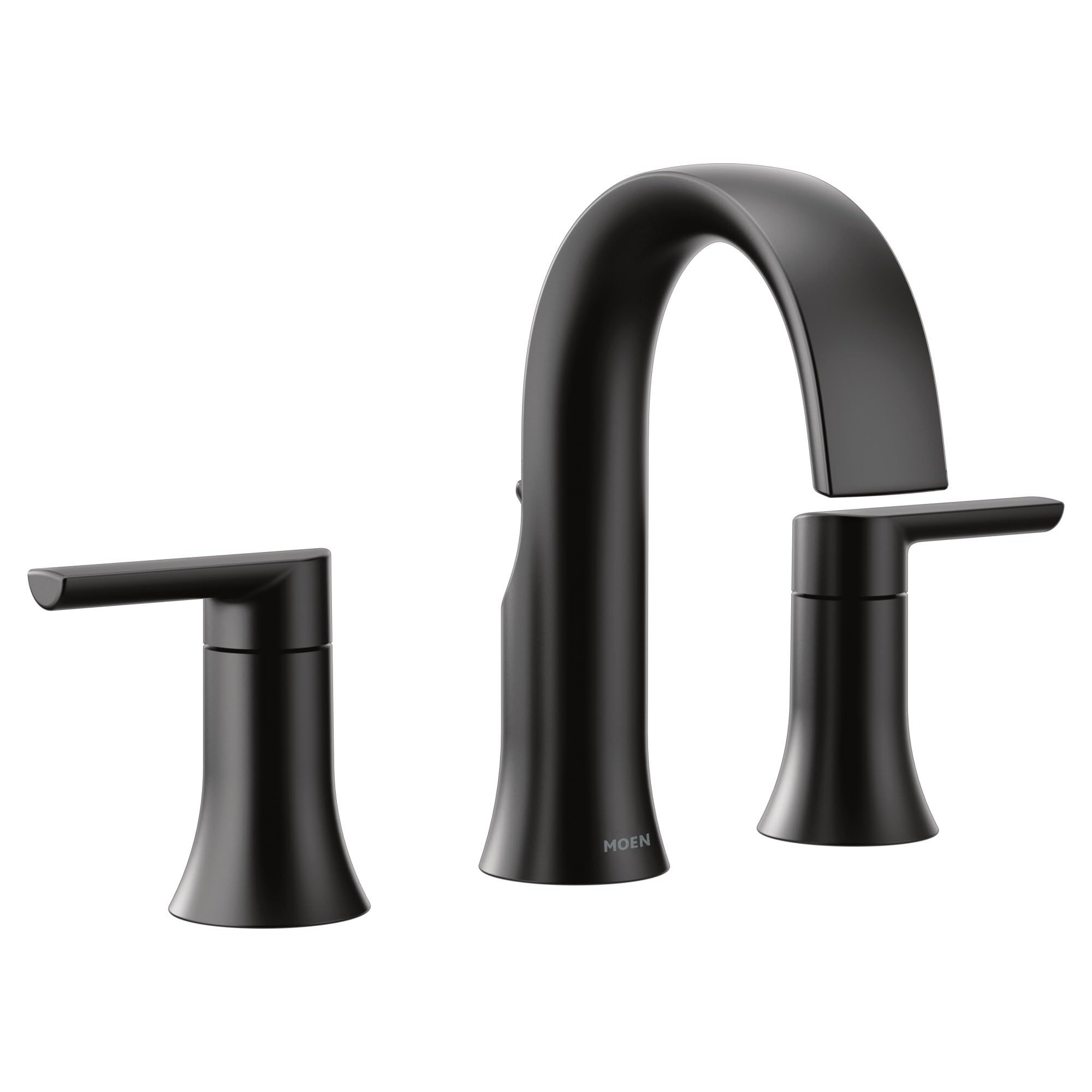 Moen Doux Matte Black Two-Handle 8-Inch Widespread Lever Handle