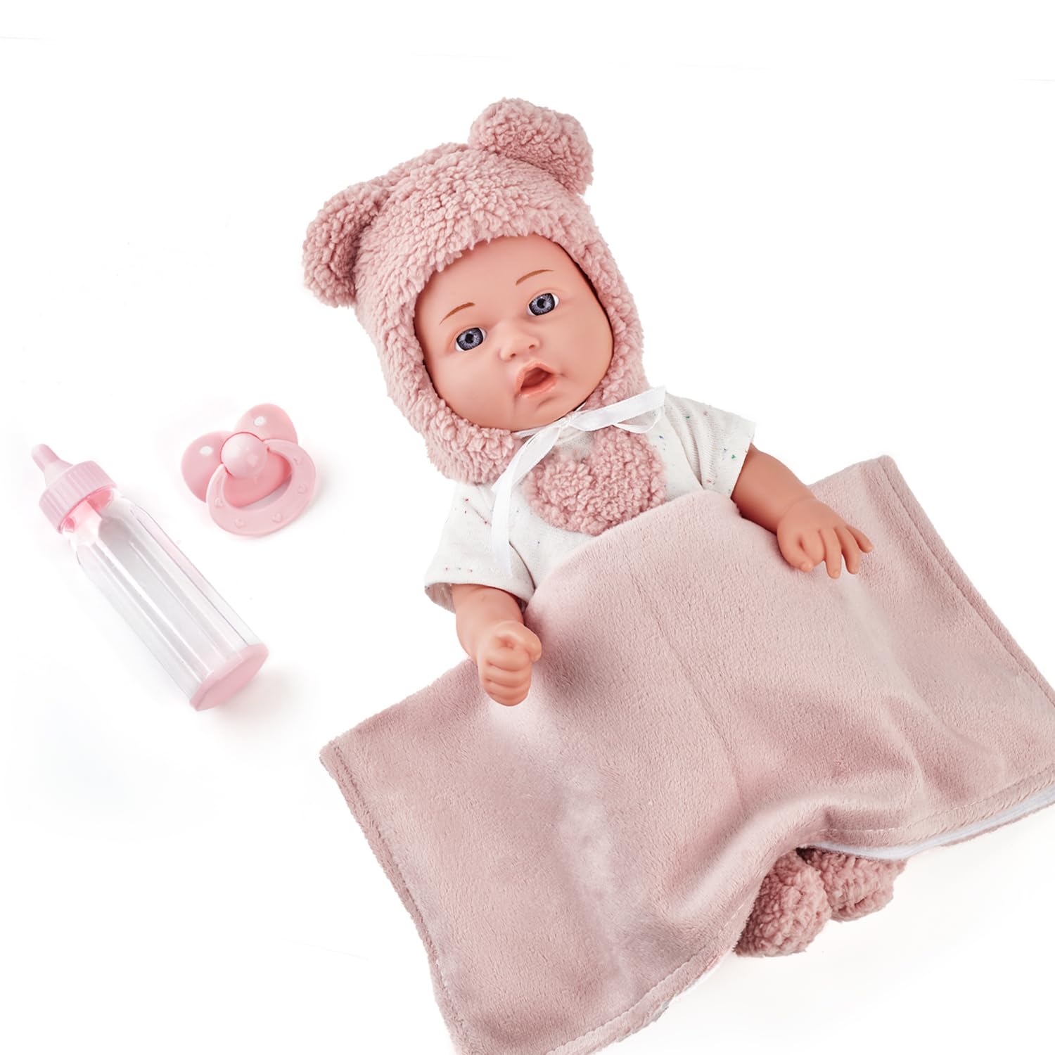 Juguetes de muñeca Bebé de 30 cm con Accesorios: biberón, Ropa, Chupete, Manta. Juguetes educativos para Juegos de ficción para niños pequeños, Regalo para niñas a Partir de 3 años.
