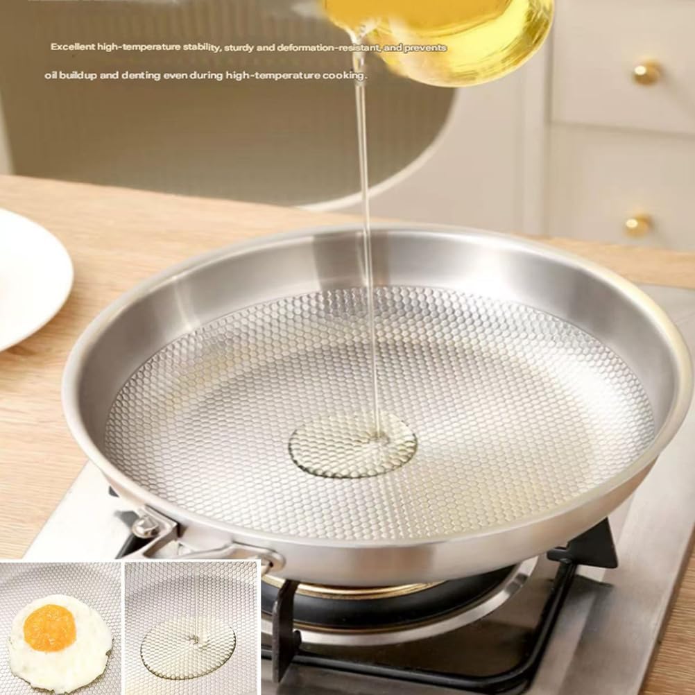Titanium Pan, Non Stick Titanium Hammered Pans for Cooking, Ultra-Durable, Scratch-Resistant, Even Heating Frying Pans, Dishwasher-Safe, Compatible with All Cooktops,No lid,10.23in