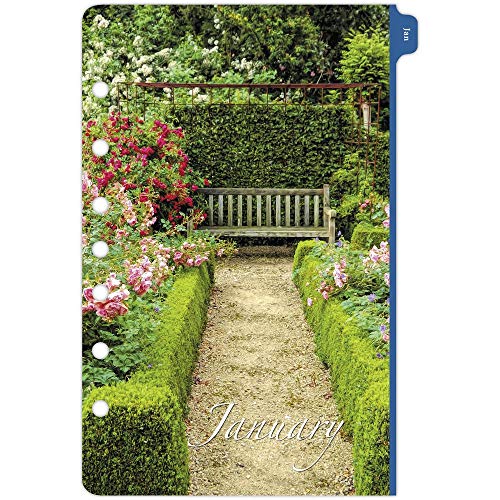 Day-Timer 2020 Monthly Planner Refill, 5-1/2" x 8-1/2”, Desk Size 4, Two Pages Per Month, Loose Leaf, Garden Path (13486)