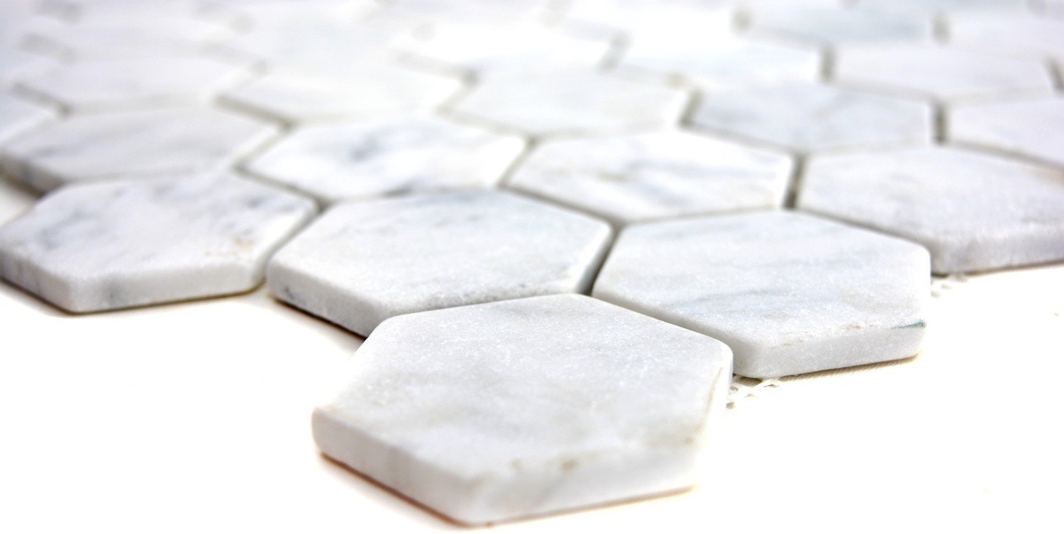 Buy Mosaic tile marble natural stone hexagon marble white Carrara for