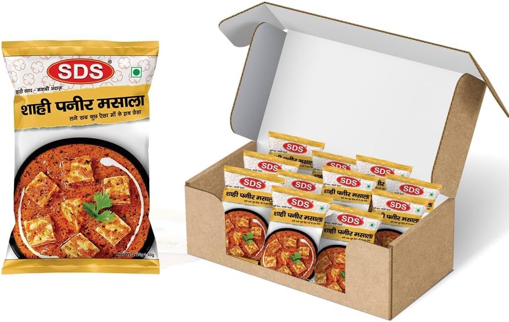 - SDS Shahi Paneer Masala - 40g (Pack Of 12) | Add a Royal Touch to Your Paneer | Easy to Cook | Unlock the Magic of Indian Cuisine | No Colour & Preservatives | Pure Vegetarian - Indian Masala Powder