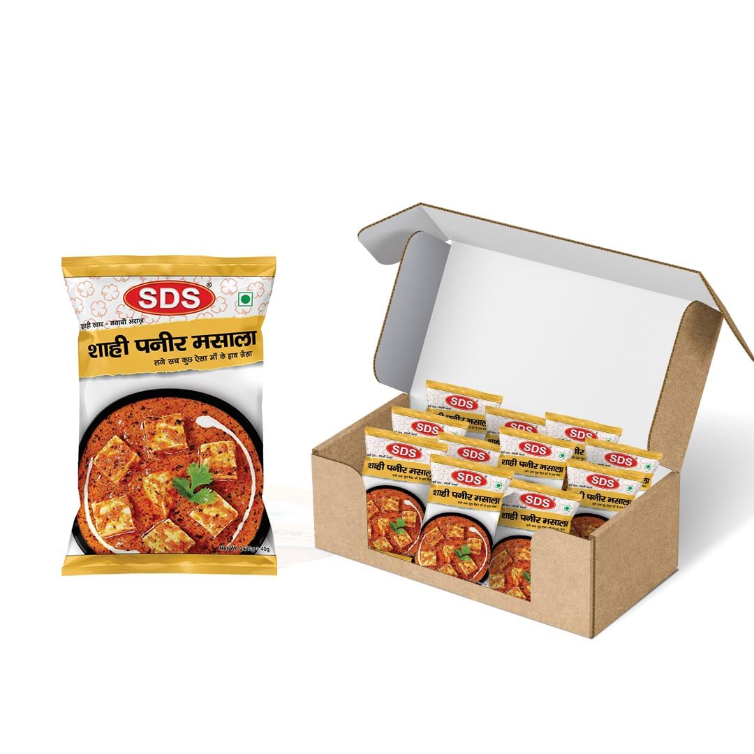 SDS SDS Shahi Paneer Masala - 40g (Pack Of 12) | Add a Royal Touch to Your Paneer | Easy to Cook | Unlock the Magic of Indian Cuisine | No Colour & Preservatives | Pure Vegetarian - Indian Masala Powder