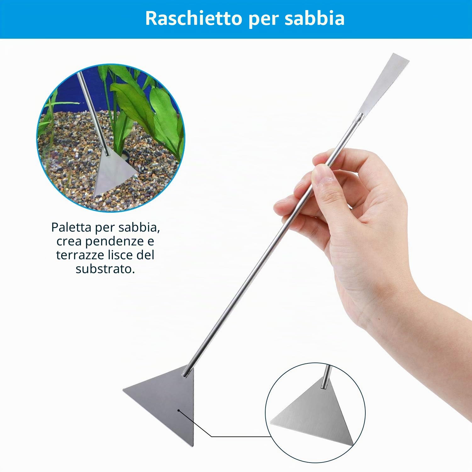 PETTOM Kit di attrezzi 5 in 1 per aquascaping, attrezzatura per paesaggistica acquatica, pinzette lunghe per acquario, forbici e spatola, set di attrezzi per acquario, kit di base per piante