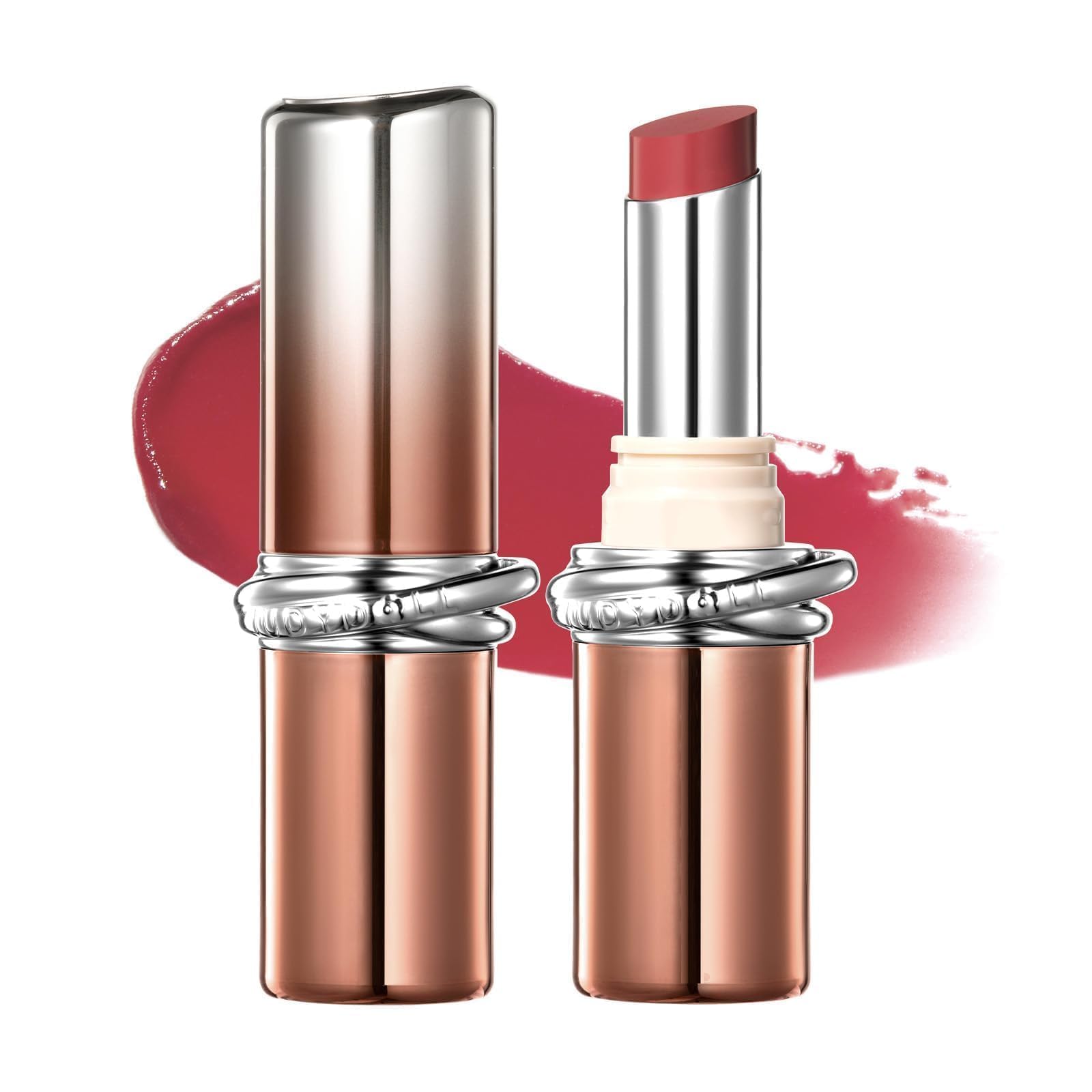 Photo 1 of JUDYDOLL PDRN Stay Shine Lipstick,Nourishing with Salmon Dna Serum&80% Rose Collagen Essence,Dual-Layer Color Lock, Transfer-Resistant,Long Wear,Nude Color(106 Powerful Nude)