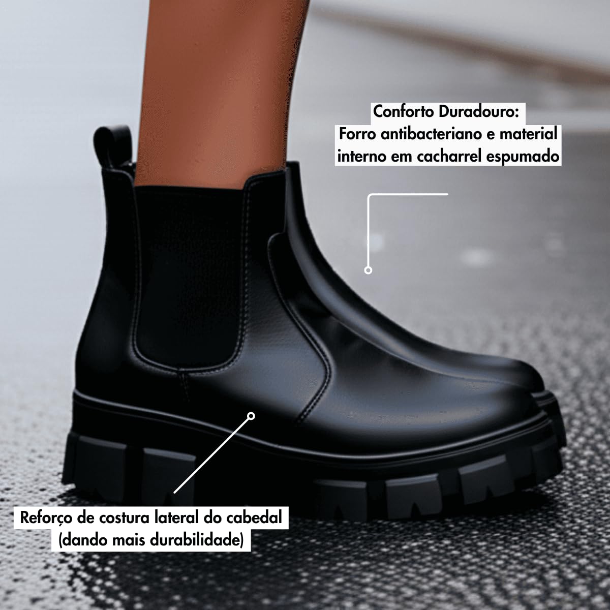 Bota Feminina Tratorada Coturno Chelsea Cano Curto Estilo e Conforto Urbano Casual Botinha Estilosa Elástico Lateral em promoção! Veja a oferta e mais achadinhos de Botas 6 Hoje é o melhor dia para comprar Bota Feminina Tratorada Coturno Chelsea Cano Curto Estilo e Conforto Urbano Casual Botinha Estilosa Elástico Lateral com aquele preço maroto! Promoção! Aproveite a oferta! 6