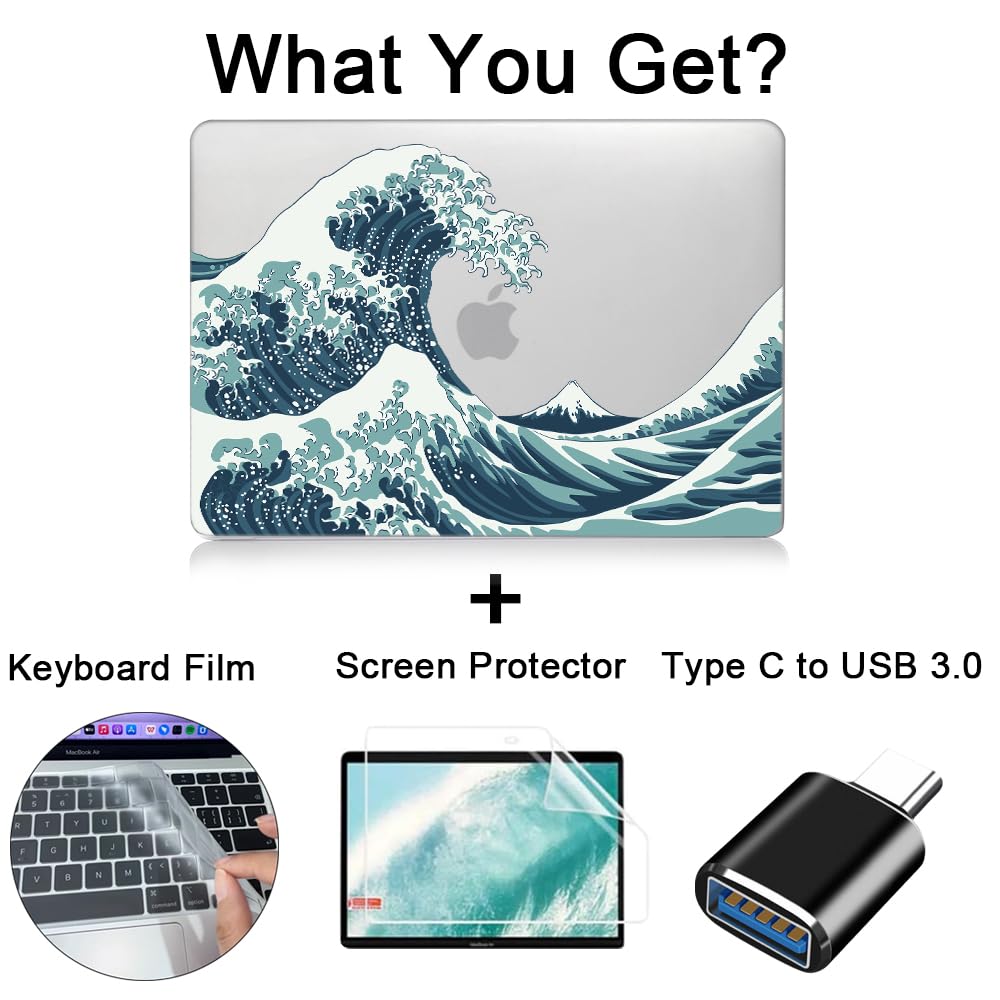Coque Ultra-Mince Macbook Air 13.6 Pouces M4 M3 M2 Modèle A3240 A3113 A2681, Étui Rigide Plastique