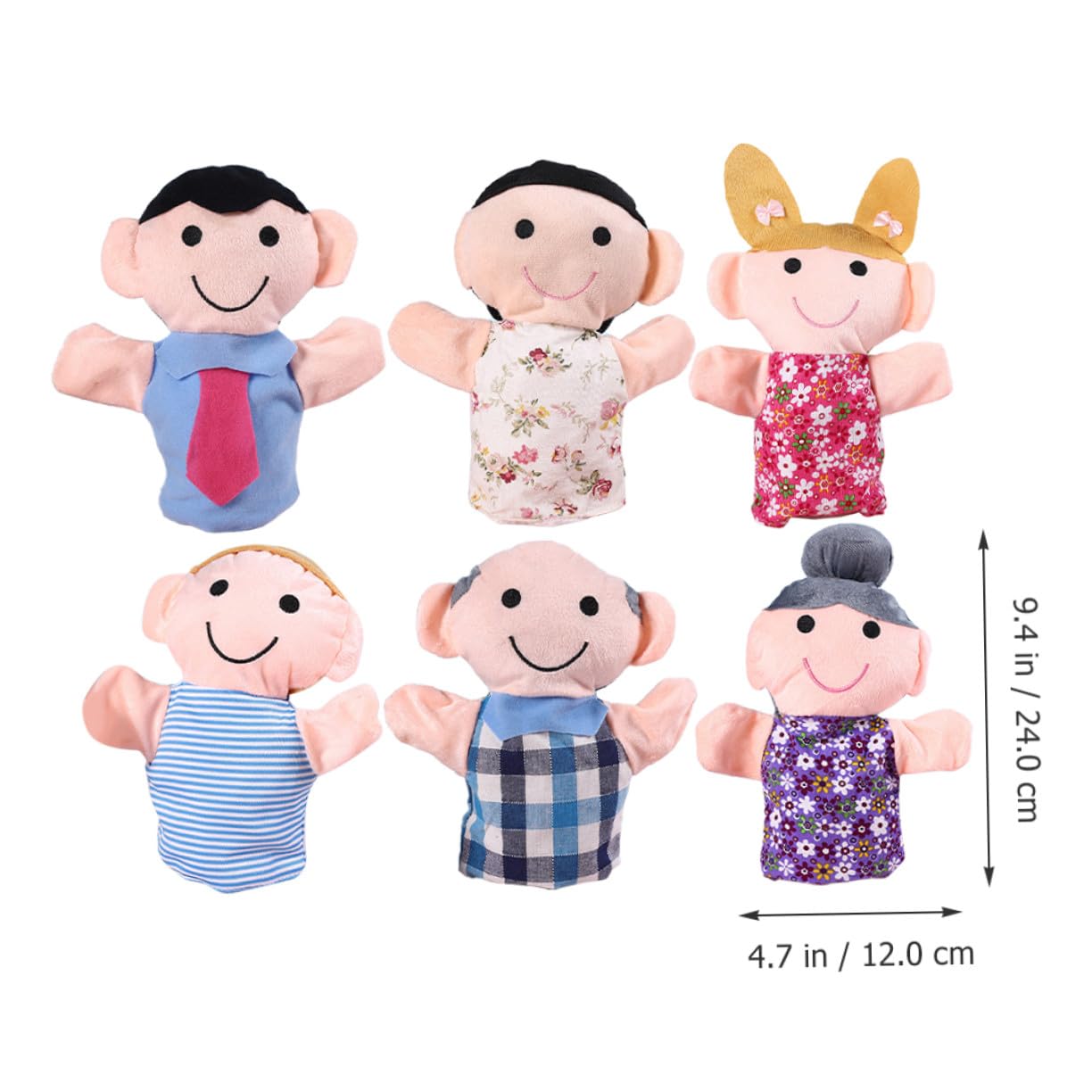 SOIMISS 6 pezzi Burattini da Mano per Marionette Educative in Morbido Cotone PP Gioco di Ruolo Creativo per Sviluppo Manualità e Immaginazione
