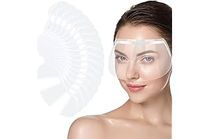 Protector facial de plastico para niño 50 piezas,Clear Waterproof Shower Face Shields...
