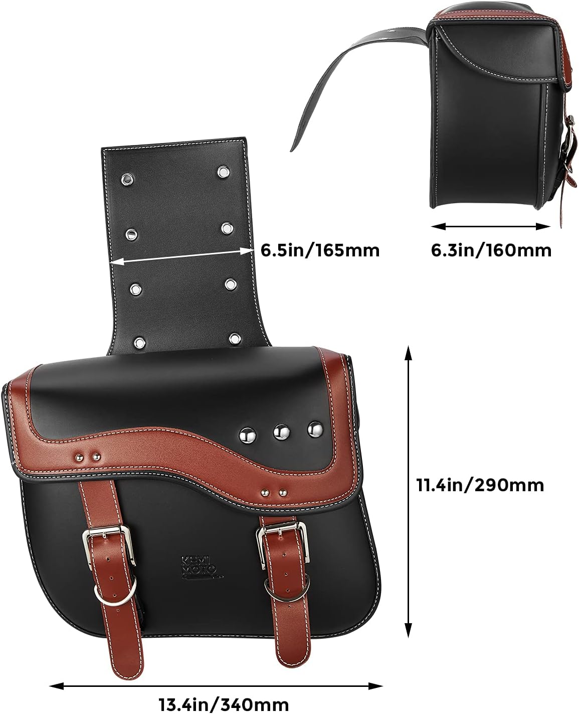 Buy kemimoto Motorcycle Saddlebags, Side Saddle Bags Leather PU, Foam