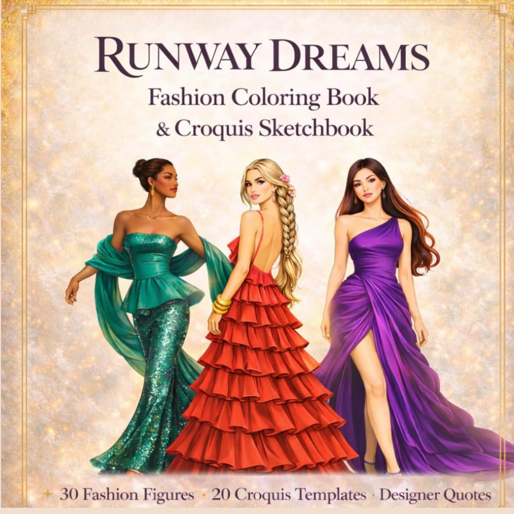 Runway Dreams: Fashion Coloring Book & Croquis Sketchbook
