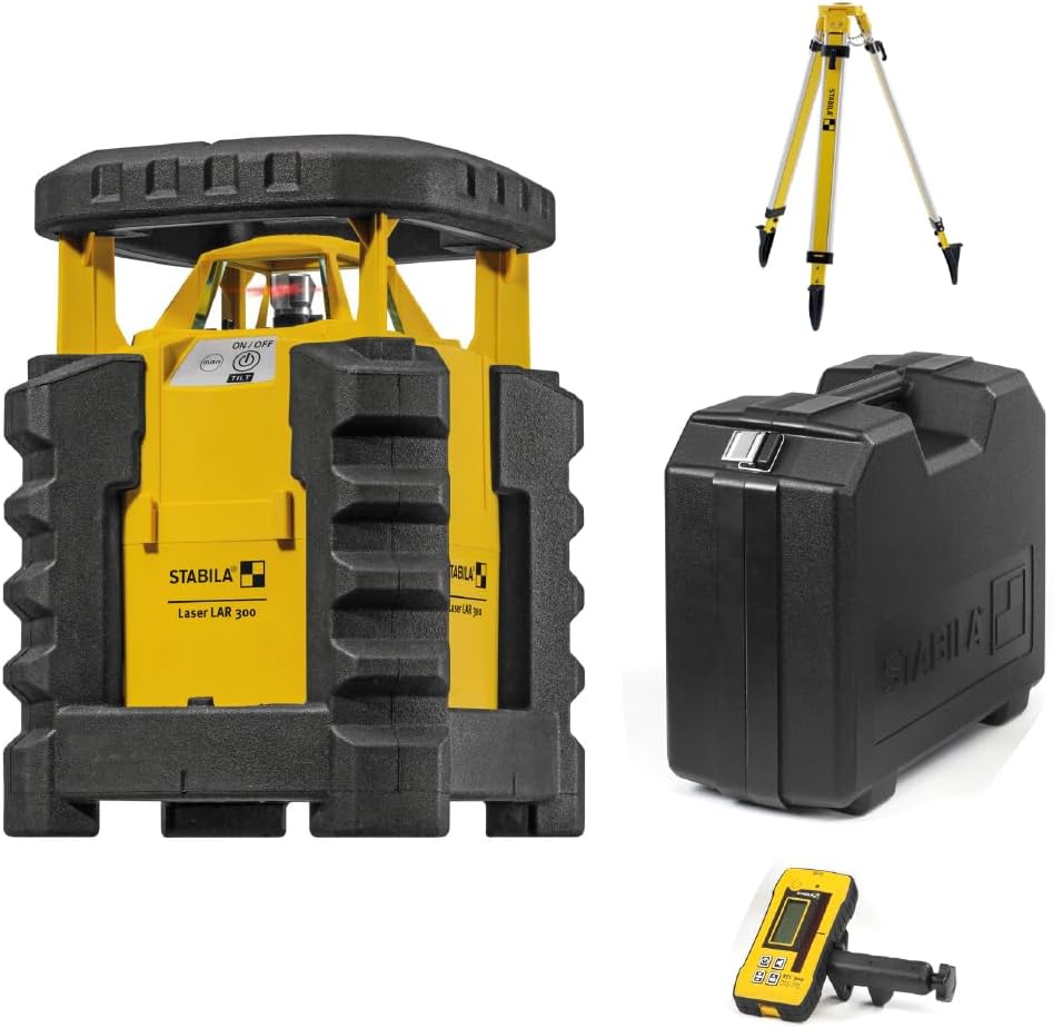 STABILA LAR 300 Rotary Laser Level Full Set, Includes: LAR 300 Rotary Laser, Tripod & Grade Rod, Cat. Number 05820