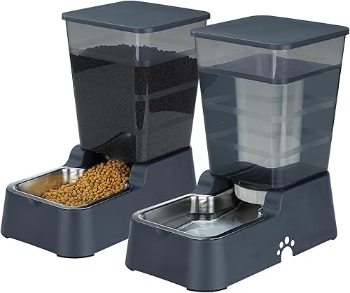 Bebedero automático para mascotas de 5.4 L1.4 galones, dispensador automático de agua para perros, alimentador de agua de acero inoxidable por