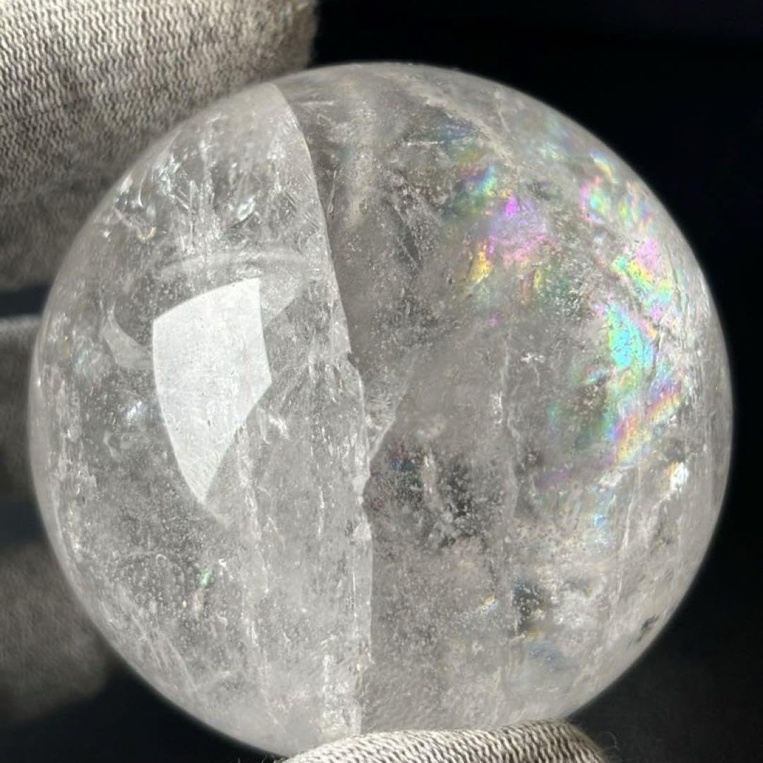 天然石 高品質 クリアクォーツ スフィア 本水晶 虹水晶 ハイクオリティ