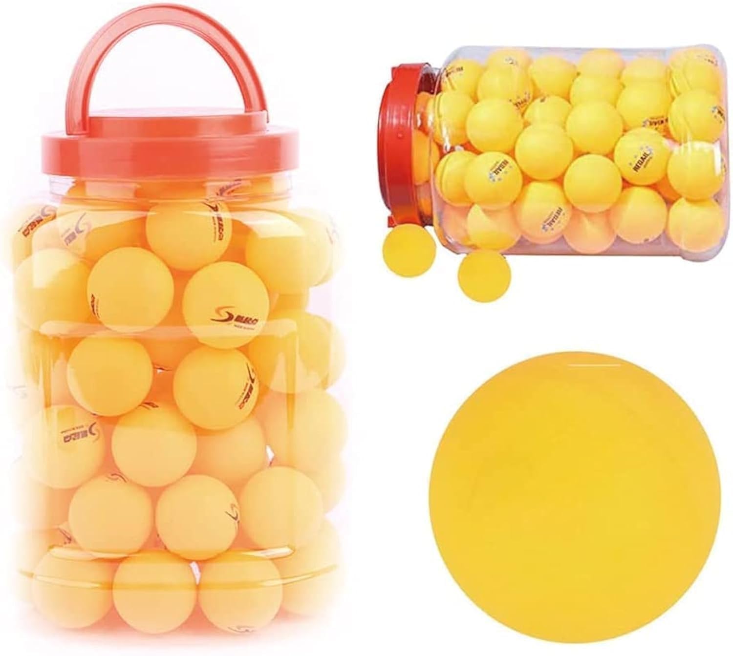TOMVAES 60-Pack 3 Star Table Tennis Balls 40mm Regulation Bulk Ping Pong Balls for Competition and Recreational Play - Fun as a Cat Toy - Indoor and Outdoor Compatible (Yellow)