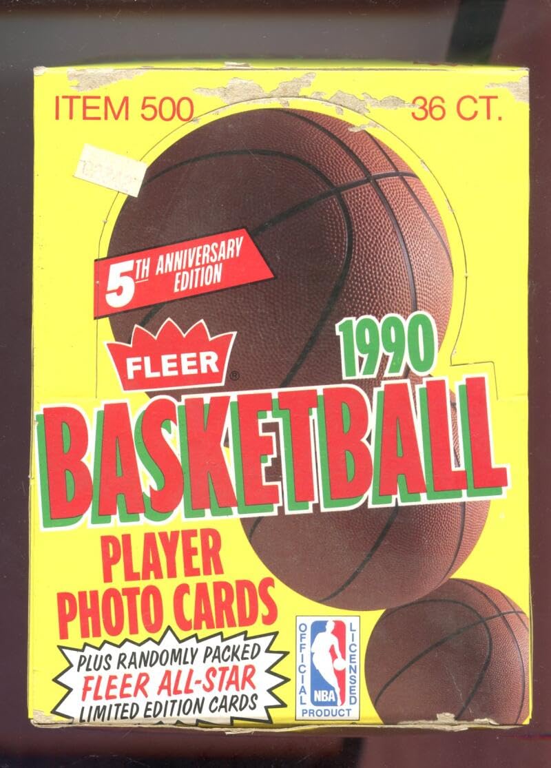 Amazon.com: 1990-91 Fleer Basketball Card Set Wax Pack Box NBA