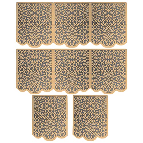 Image of Heart Home Artcam Design 5 Seater Cotton Sofa Cover Set (Golden)