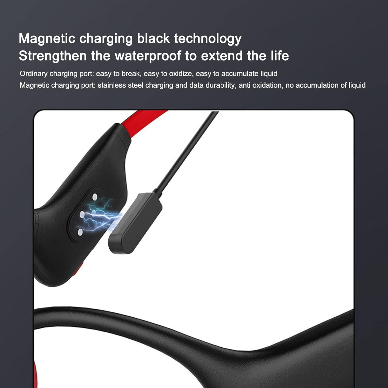Magnetic charging connection on GOWENIC X6 headphone