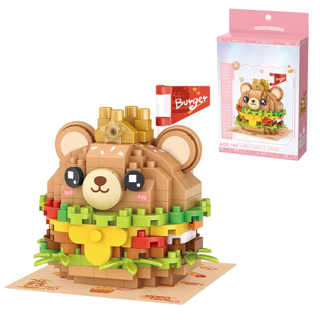 Amazon.com: GoAssemb Bear Hamburger Building Block Set - MOC