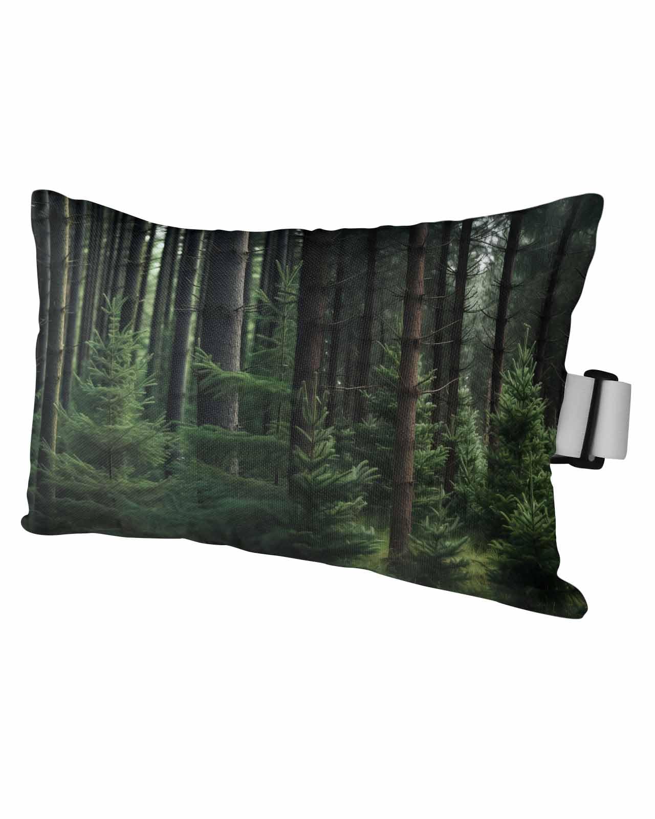 HERBED Outdoor Pillows Covers with Inserts Summer Green Forest Pine Trees Waterproof Pillow with Adjustable Strap Throw Pillows for Patio Furniture Pool Lounge Chair, 11x16 Inch, 1PCS