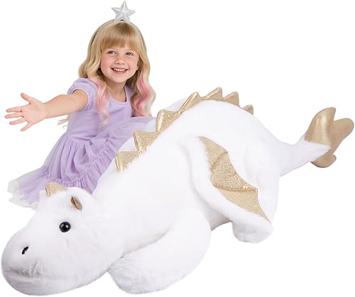 Miniatura 8 de ARELUX Lindo dragón de peluche de animales de peluche, suave peluche de pterosaurio verde mullido, almohada de dinosaurio con alas para niños y