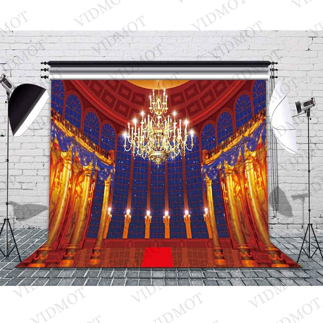 Ballroom Backdrop Beast's Palace Background for Girl Princess Bell Party 8x8ft Magnificent Medieval Castle Photo Booth Studio Props BJLSVV803