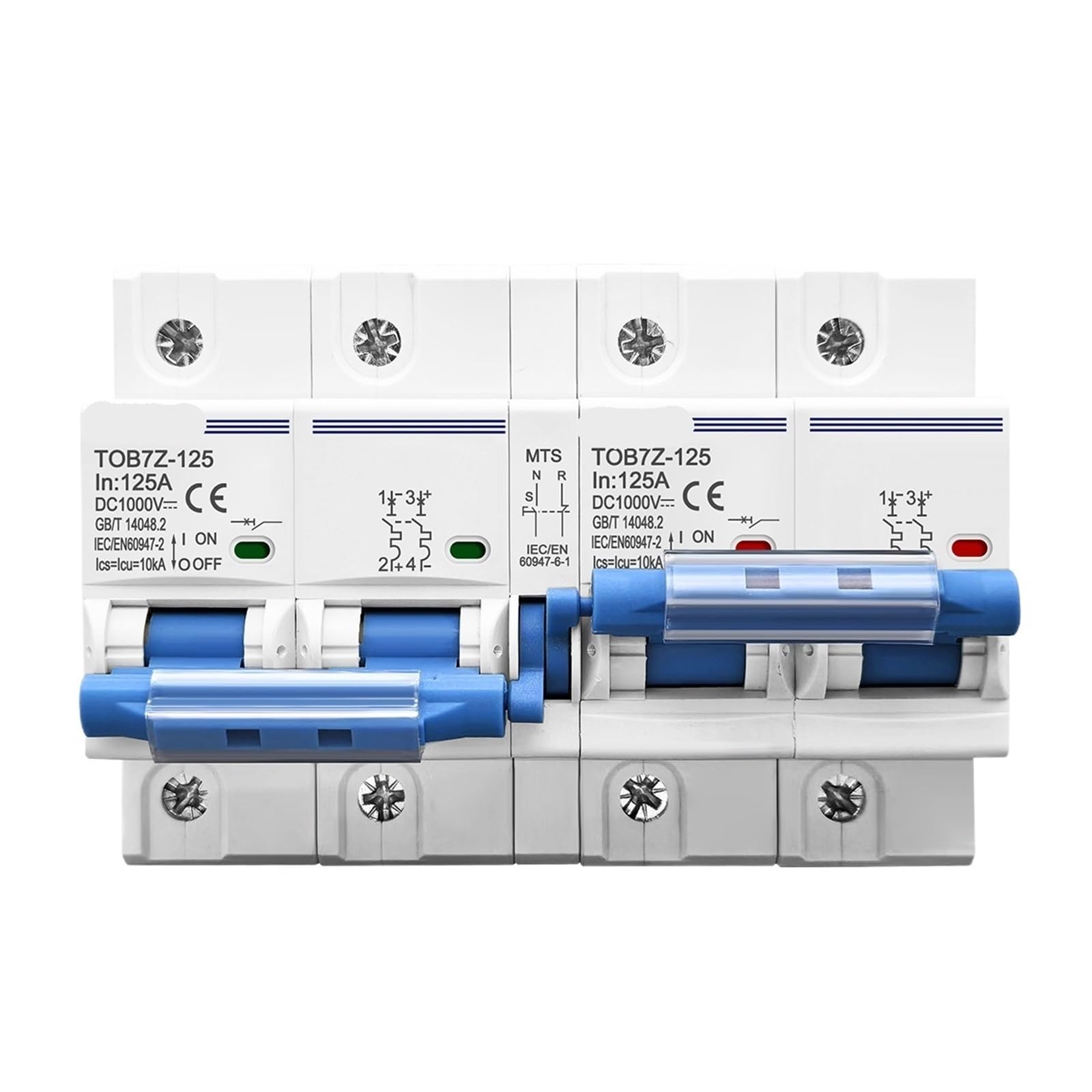 Conmutador de red TOB7Z-125 manual 125A 2P+2P interruptor modular 6