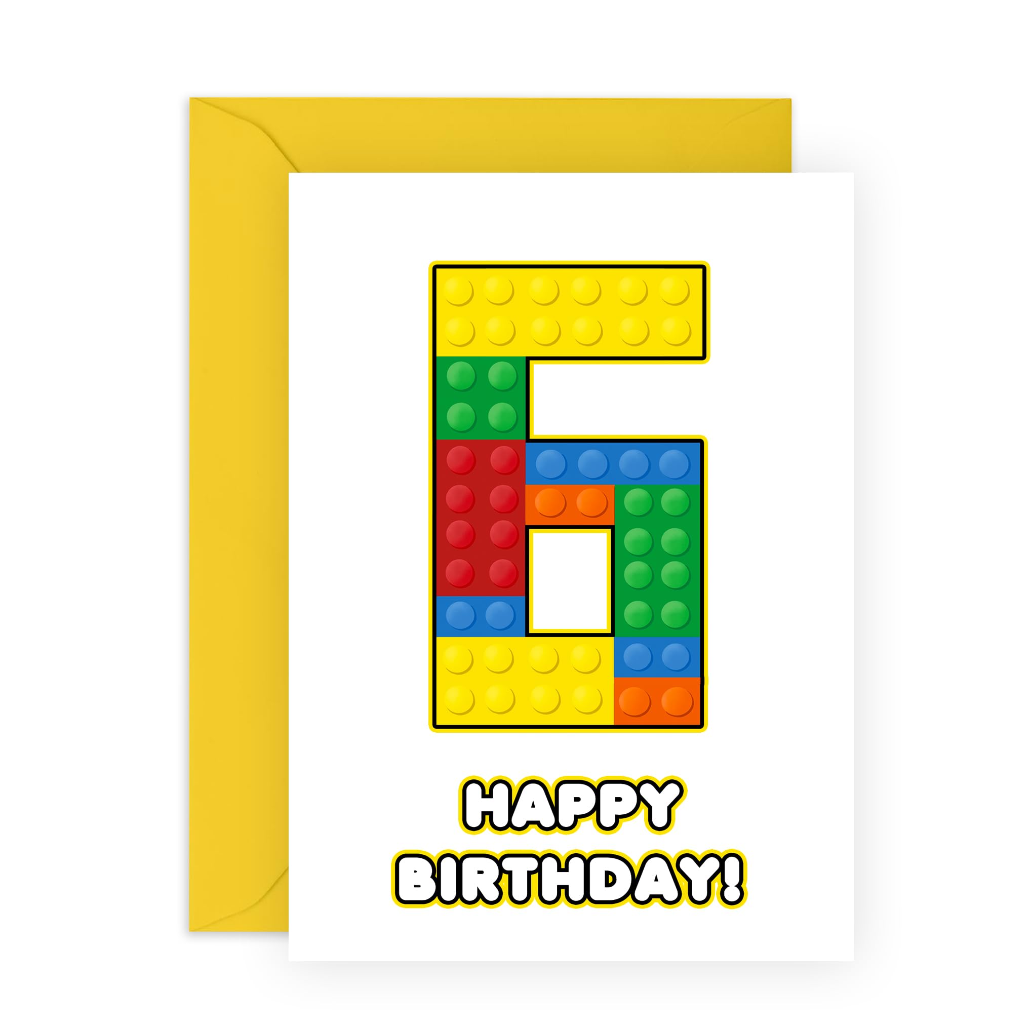 Central 23 6th Birthday Card - 6 Building Block - Toddler Milestone Cards Age Six Year Old - Sixth Birthday Cards - Building Block - Gifts For Boys Grandson Nephew - Comes With StickerThe Forest Stewardship Council