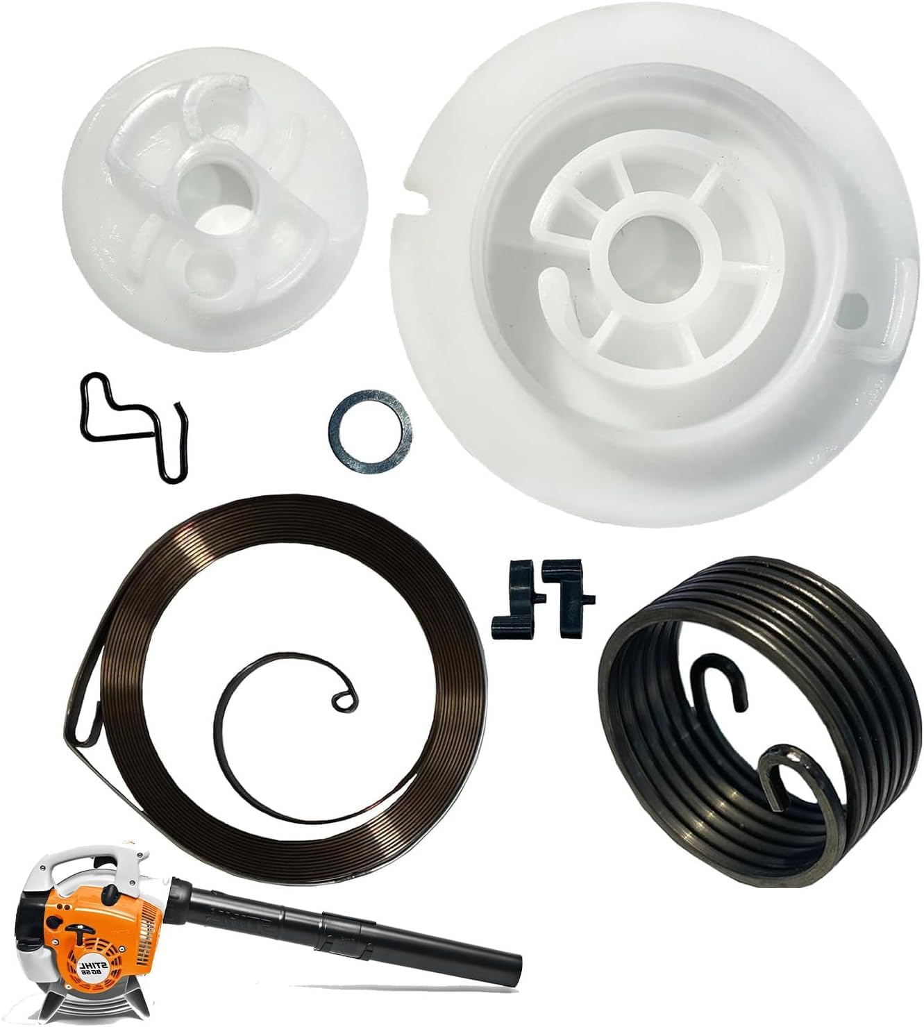 Recoil Starter Repair Kit for STHIL BG56C BG86C SH86C SH56C Handheld Leaf Blower Replace 4237-190-0600 Rewind Spring 4241-195-3501 Starting Spring 4241-195-2001 Spring Carrier Pawls Washer Pawl Clip