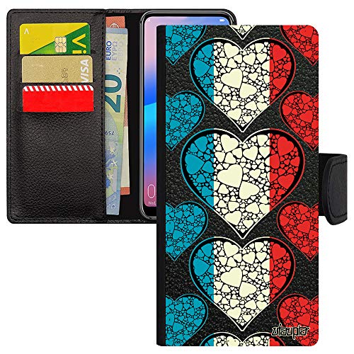Coque Redmi Note 9 Pro portefeuille drapeau Luxembourg personnalisé avec motif foot I Love