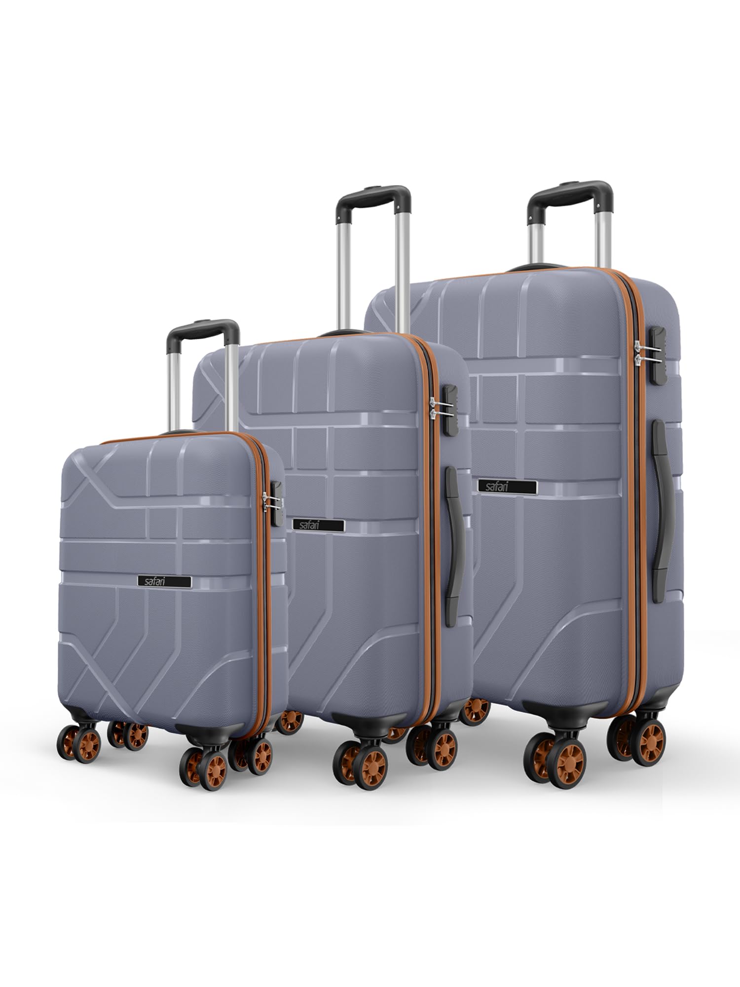 safari Broadway 8 Wheels Set of 3 Trolley Bag, Hard Case Polypropylene, 360 Degree Wheeling Carry-on & Checkin Luggage for Men & Women, Suitcase for Travel, Trolley Bags for Travel, Flintstone-picture-14